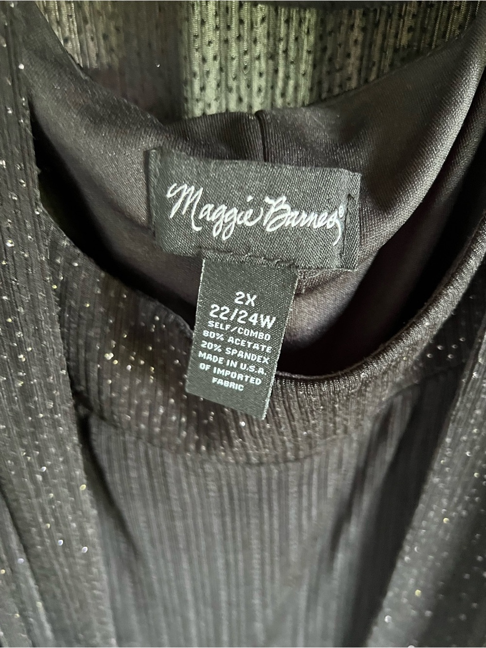 Maggie Barnes 2X Black Pleated Evening Dress and Jacket with Sparkle - Picture 10 of 12